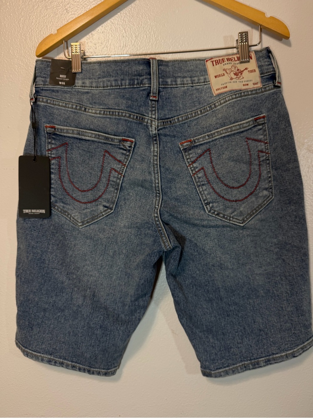 NWT$129 True Religion Ricky light mellow Wash  Cotton Denim  Shorts size 31